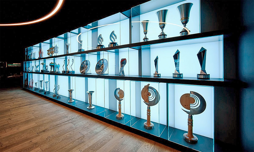 Mercedes trophy cabinet, Brackley