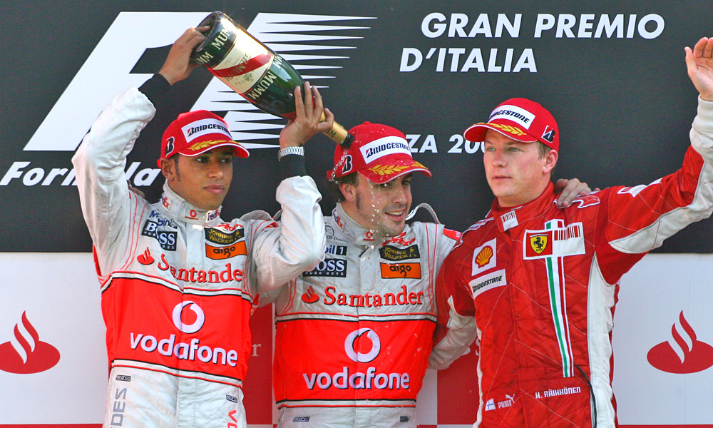 Look back: the podium of the 2007 Italian Grand Prix, September 9.