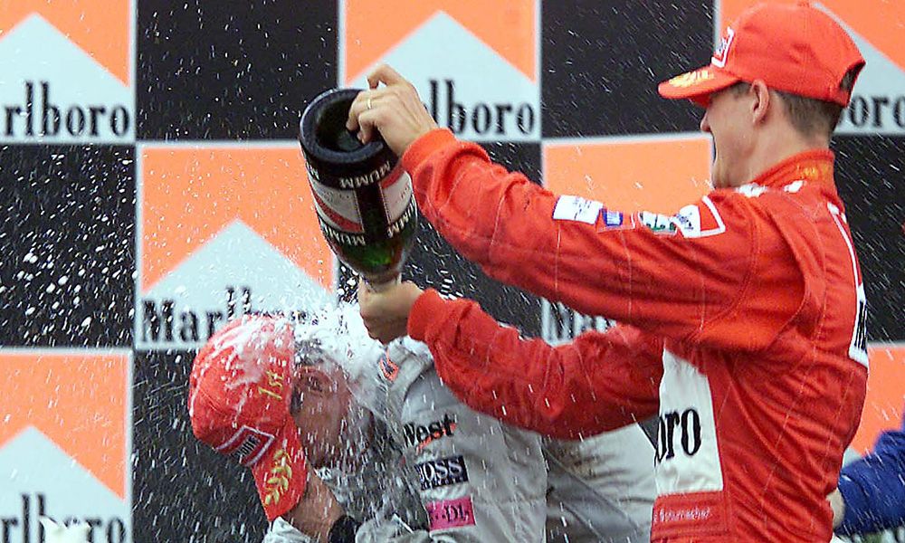 Michael Schumacher (Ferrari) and David Coulthard (McLaren) - 2001 Brazilian Grand Prix