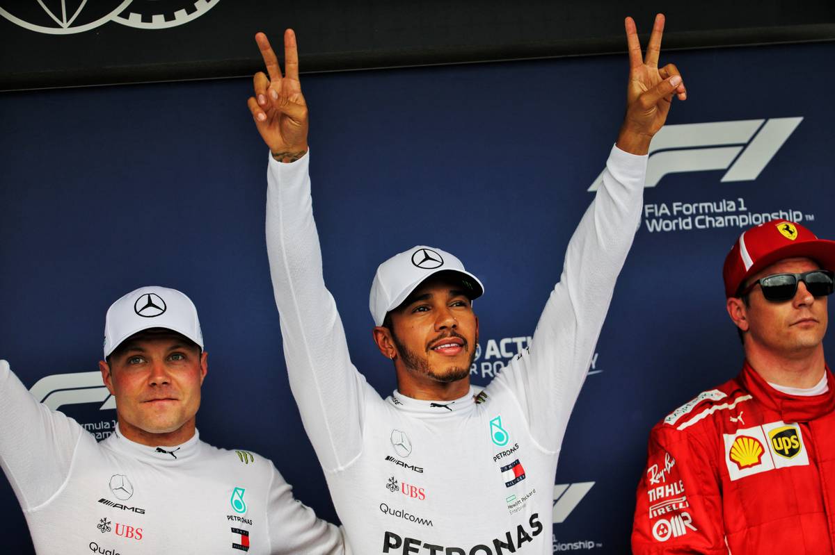 Hungarian Grand Prix: Qualifying top three in parc ferme 